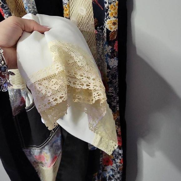 Chessa Davis Vintage 70's Patchwork Velvet/Lace Maxi Peasant Skirt No Size Tag - Picture 4 of 8